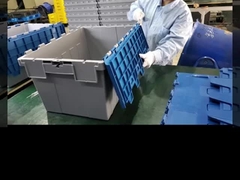 Caja sólida plegable Cesta de pescado de plástico con tapa para almacenamiento 760x570x620mm