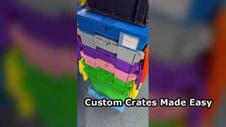 Caja móvil de plástico personalizada con portaetiquetas lateral | Contenedor con tapa adjunta OEM/ODM