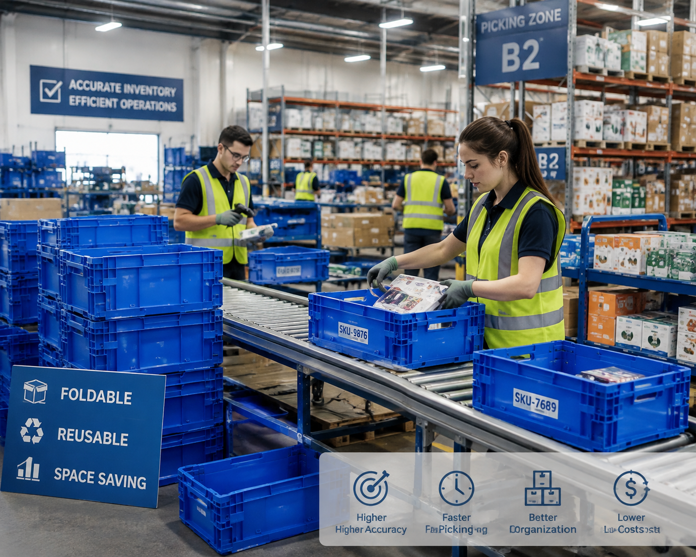 Últimos blogs de la empresa sobre Cómo los centros de distribución minoristas usan cajas de plástico plegables para mejorar la precisión del inventario