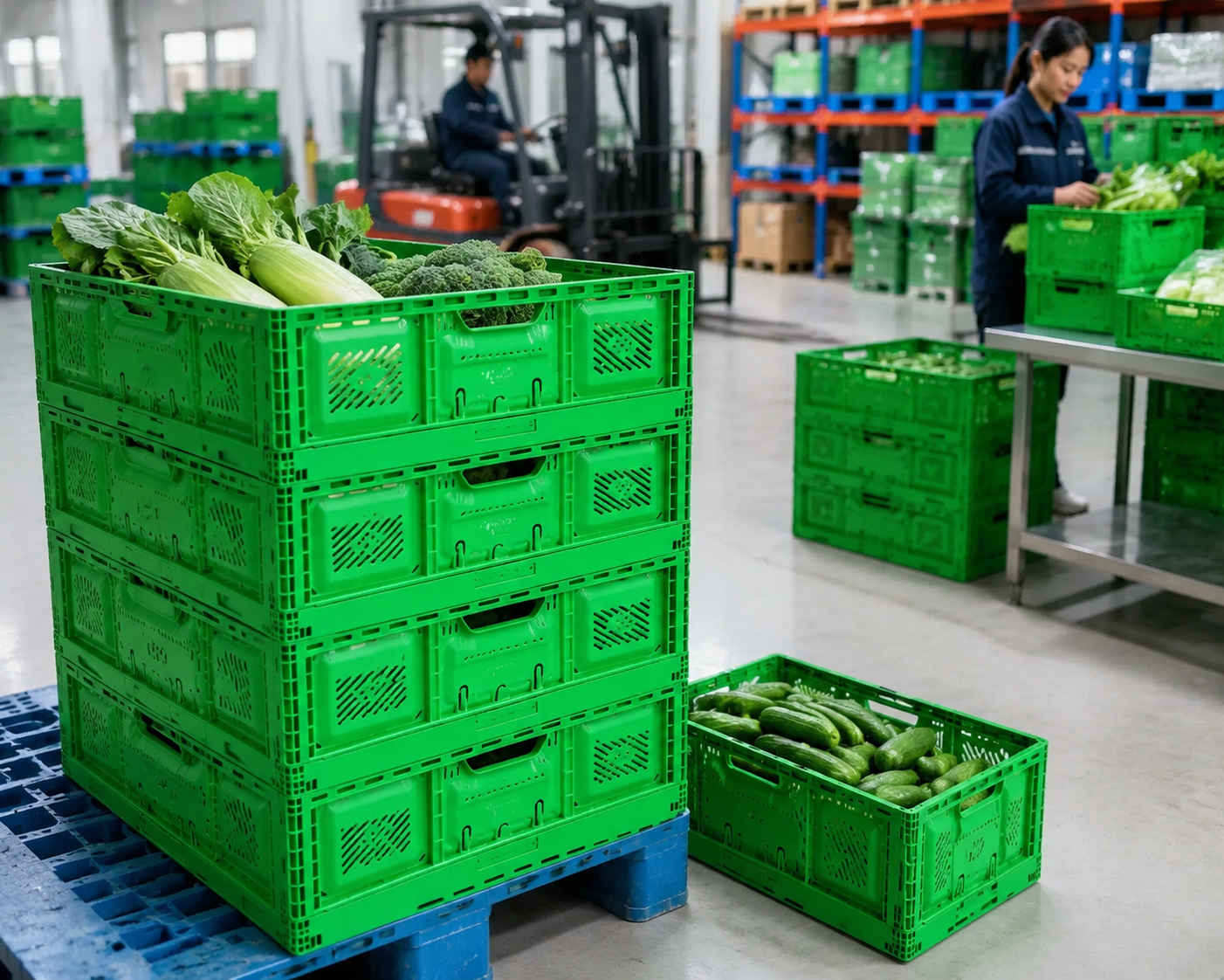 Últimos blogs de la empresa sobre La evolución de los envases de productos frescos: cómo las cajas de plástico plegables ventiladas apoyan la logística agrícola moderna