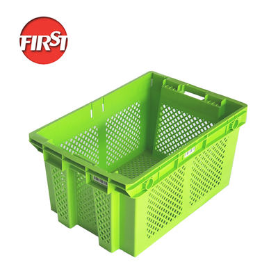 comprar Caja de distribución de alimentos apilable de tipo malla para frutas y verduras de material PP Fabricación en línea