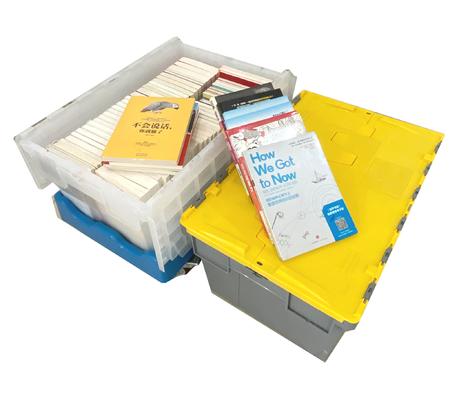 comprar Cajas de mudanzas reciclables de 46L Cajas apilables para almacenamiento en almacenes Fabricación en línea