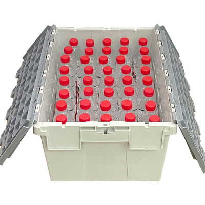 comprar Cajas de anidación de cajas sólidas con tapa adjunta de plástico de transporte logístico de PP para reciclado 56L Fabricación en línea