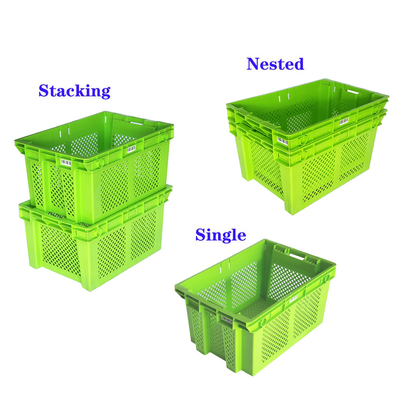 comprar Cajas de malla de plástico Cajas de facturación apilables para frutas y verduras 485x360x290mm Fabricación en línea