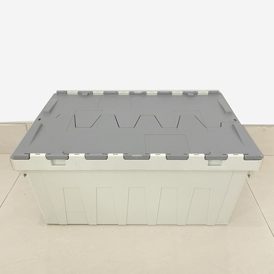 comprar Contenedor de plástico con tapa fija de 60L para transporte de mercancías pesadas Fabricación en línea