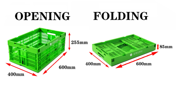 comprar Caja de plástico plegable de 600×400×255 mm para productos frescos Fabricación en línea