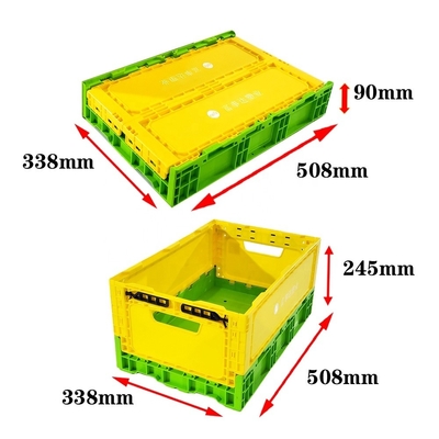 comprar Cajas de vegetales apilables de plástico cajas de plástico plegables de uso pesado PP Fabricación en línea
