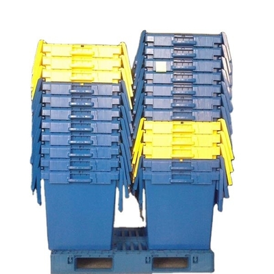 comprar Caja sólida plegable Cesta de pescado de plástico con tapa para almacenamiento 760x570x620mm Fabricación en línea