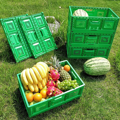 comprar Caja de almacenamiento plegable de plástico de plástico caja de fruta de plástico plegable caja móvil 600x400x220mm Fabricación en línea
