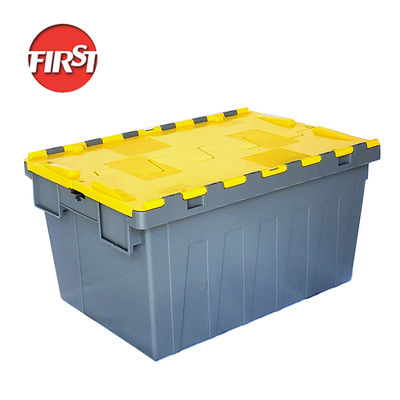 comprar Cajas móviles de plástico con tapas adjuntas Caja de logística euro industrial encajable y apilable de 600x400 mm Fabricación en línea