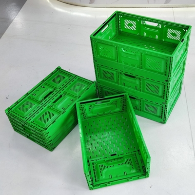 comprar Caja plegable de malla 600*400*220mm Pp Almacenamiento de granja Caja móvil apilada de plástico Fabricación en línea