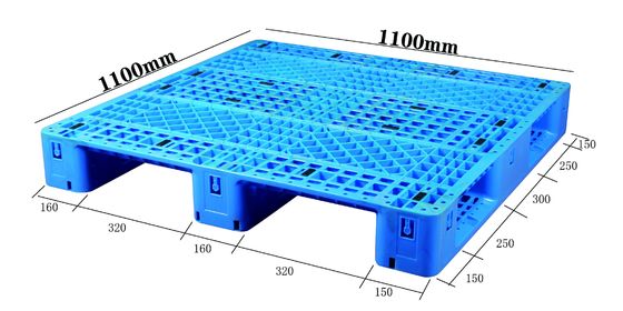 comprar Paleta de plástico de 1100x1100 con tres patines de HDPE para almacén y logística Fabricación en línea