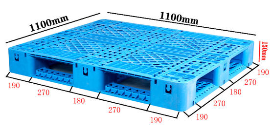 comprar 1100×1100 Fabricante de paletas de plástico Paletas de HDPE de uso pesado personalización OEM Fabricación en línea