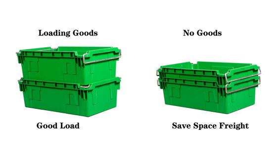 comprar Stackable Nestable Plastic Crate With Metal Handle Logistics Turnover Crate Reusable Logistics Container Fabricación en línea