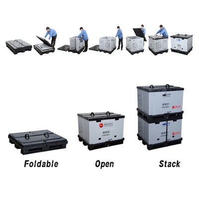 comprar Caja palet plegable de plástico 1200*1000mm PP Apilable Almacén Almacenamiento Automotriz Caja manga de PP Fabricación en línea