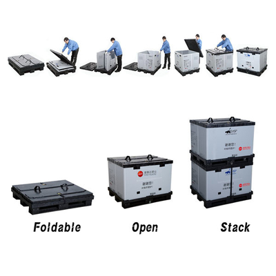 comprar Contenedor de plástico plegable Pallet Empilable caja de mudanzas de trabajo pesado Fabricación en línea