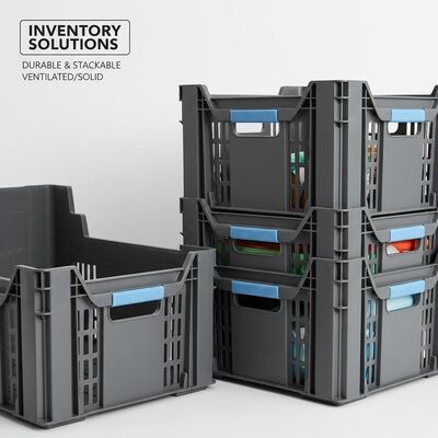 comprar Manos ergonómicas incluidas cajas de plástico apilables con lados ventilados o sólidos diseñados para la gestión del inventario y duraderos Fabricación en línea