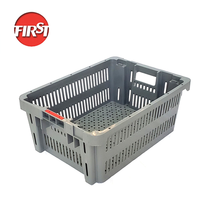 Cajas de plástico resistentes de PP con ventilación y apilables Cestas de cosecha