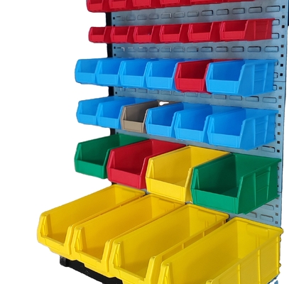 Repisas de estantes de plástico Cajas de herramientas empilable Cajas de plástico Almacén para tornillos empilable