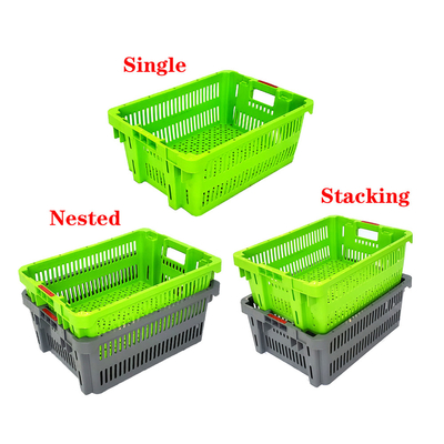 Cajas de plástico de revalorización de la malla Estabilizable Cajas de almacenamiento de frutas