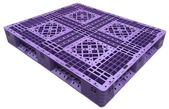 Paletas de plástico azul apilables 1200x1000mm de entrada de 4 vías estilo de cara única