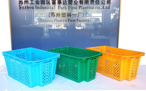 Enlace Estable caja de plástico caja de champiñones acumulable contenedores de mudanzas