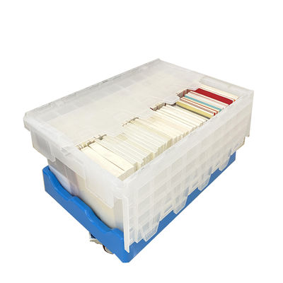 Almacenamiento en almacén FIRST 46L Carpeta de plástico con tapa de archivo con bisagra Cajas móviles Contenedores de cajas Almacenamiento de plástico