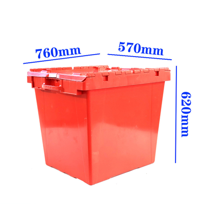 Caja de almacenamiento de plástico plegable de colores Contenedor de tapa unida Tote de trabajo pesado