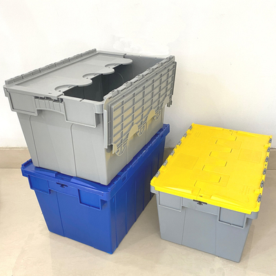 Contenedor de almacenamiento de plástico instable en caja adherida con tapa Empilable 600 * 400 * 315 mm Pp