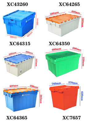 Contenedor de almacenamiento con tapa fija caja instable 600*400*315mm Cargador pesado con tapa con bisagra