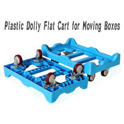 Camión de plástico Dolly Flat para el traslado de cajas de trabajo pesado 600 * 400mm plataforma Dolly Trolley